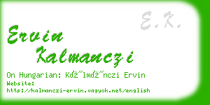 ervin kalmanczi business card